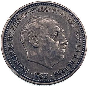 World Coin: 1953 Spain - 2 1/2 Pesetas - Circulated (SKU 310) - Picture 1 of 4