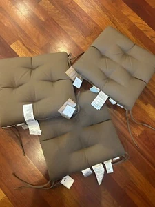 Pottery Barn 3er Set Sunbrella getuftete Esszimmerkissen 19 x 19 braun NEU - Bild 1 von 1