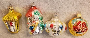 4 Vintage geblasenes Quecksilberglas Weihnachtsschmuck Westdeutschland Kolumbien - Bild 1 von 8
