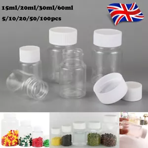 Plastic PET Clear Empty Seal Bottle Solid Powder Medicine Pill Reagent Container - Picture 1 of 20
