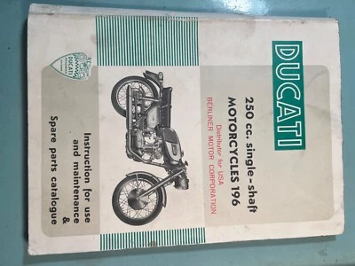 Ducati 250cc Diana Monza 1962 original manual de instrucciones y uso + manual de piezas Foto 1 de 4