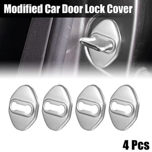 4pcs Car Door Lock Latches Covers Protector for Ford Focus 19-21 Silver Tone - Picture 1 of 6