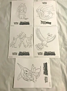 Set of 5 Pokemon Single Coloring Pages 2017-2018 - Picture 1 of 10