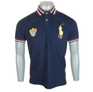 Nueva Camisa Polo Ralph Lauren Big Pony Auténtica Para Hombre Calce Ajustado Elastizada Azul Marino - Imagen 1 de 6