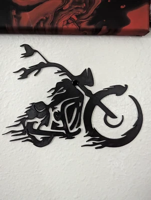Flaming Motorcycle Wall Art - Image 1 of 3