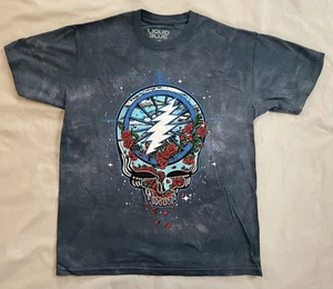 Grateful Dead Liquid Blue T Shirt Skull Short Sleeve M - Picture 1 of 17