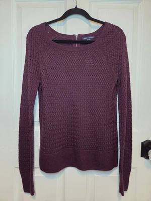 AMERICAN EAGLE молнии назад пуловер фиолетовый вязаный шерсти смесь свитер M новый с Ярлыками опрятный  - Изображение 1 из 4