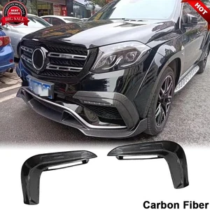 Aletas divisorias de cubierta de ventilación de aire antiniebla delantera de carbono real para Benz X166 GLS63 2016-2019 - Imagen 1 de 13