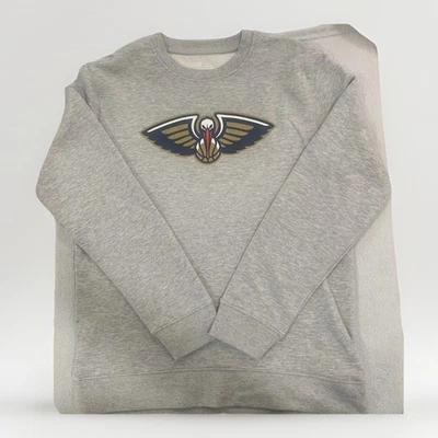 New Orleans Pelicans Basketball Sweater Adult Large Gray Pullover Sweatshirt NEW - Image 1 of 4