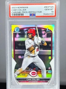 2023 Bowman Chrome Prospects Refractor Cam Collier /499 Cincinnati Reds PSA 10 - Picture 1 of 2