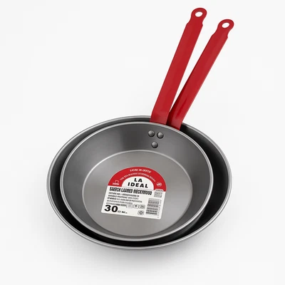 Padella La Ideal 28 cm oppure 30 cm ferro Spazzolato Manico In Acciaio Al Carbon - Immagine 1 di 4