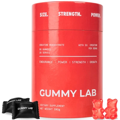 The Gummy Lab Creatine Gummies 5G Individually Wrapped - Strawberry 30 Serves - Image 1 of 4