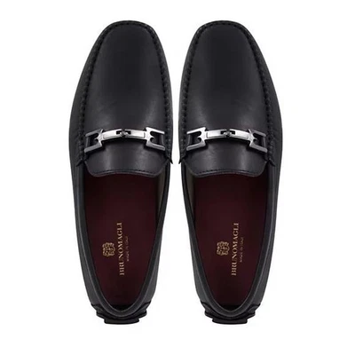 Mocasines sin cordones para hombre BRUNO MAGLI Taso Bit talla 12 cuero negro NUEVOS $250 Foto 1 de 4