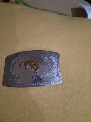 Hebilla de cinturón rodeo plata níquel vintage  Foto 1 de 3