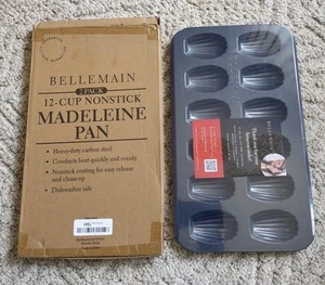 2er Set Bellemain 12 Tassen Antihaft Madeleine Pfanne, Schwerlast Kohlenstoffstahl, NEU - Bild 1 von 8