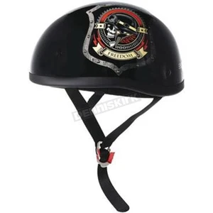 Skid Lid Black Original Born Wild Half Helmet 649511 - Picture 1 of 1