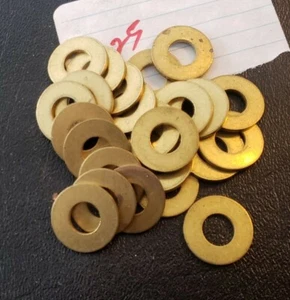 5/16" Flat Washers Solid Brass 5/16 washers.347 id x .752 od x.58 th Quantity 25 - Picture 1 of 2