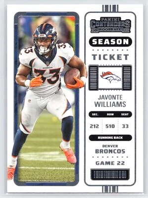 Javonte Williams - 2022 Panini Contenders #31 - Denver Broncos - Image 1 of 2
