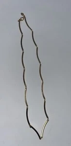 Vintage Signed Avon Gold Tone Metal Curved Arch Panel Link Choker Necklace - Picture 1 of 6