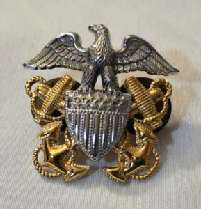 Distintivo berretto guarnigione ufficiale navale US Navy dispositivo 2 - Foto 1 di 3