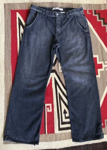 Vintage Gap Jeans Mens 35x32 Black washed Baggy Fit Y2K Loose bootcut faded - Picture 1 of 13