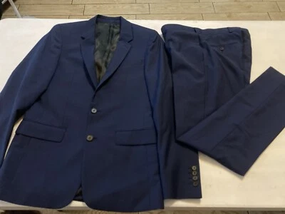 Men’s NWOT Sandro Paris 2PC Suit Blue Jacket EU 46 US 36 Pants Waist 28 X 31 - Image 1 of 4
