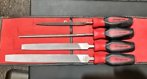 SNAP-ON 4 PIECE INSTINCT MIXED FILE SET SGHBF500A w/ ergonomic handles & pouch - Picture 1 of 9