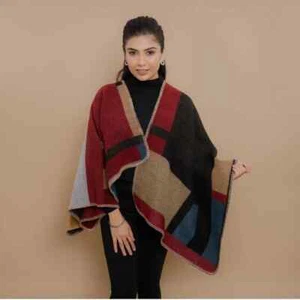 Cálido Poncho Mantón Envoltura Suave Elegante y Cálido para Cada Ocasión - Imagen 1 de 5