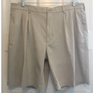 PGA Tour Pro Tour Size 38 Elastic Waist Pleated Beige Golf Shorts Size 38  - Picture 1 of 6