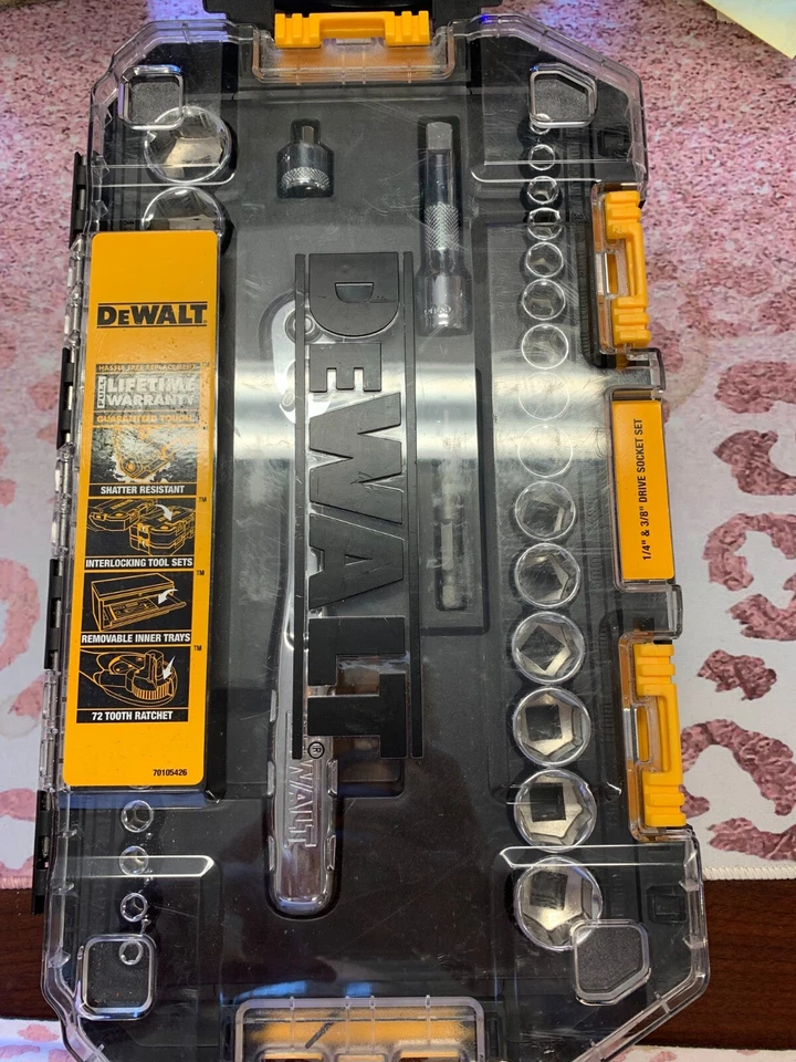 DEWALT DWMT73804 Drive Socket Ratchet Set with Carrying Case - 34 Piece - Image 1 of 1