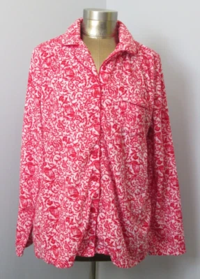 Nuevo con etiquetas Croft & Barrow Rojo Floral PJ Top Mujer Talla XL Pecho 46 Botones 30195 Foto 1 de 4