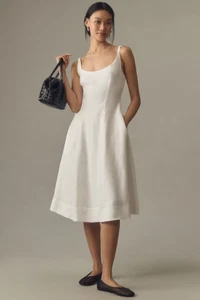 New Anthropologie Reformation Magnolia Linen Midi Dress size 6 NWT - Picture 1 of 3