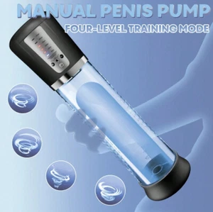 Vacuum Electric Penis Pump Digital rechargeable Male Men Penis Enlarger Growth - Picture 1 of 23