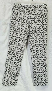  Donna Degnan Womens Size 10 Blue Floral Classic Stretch Dress Pants Split hem - Picture 1 of 10