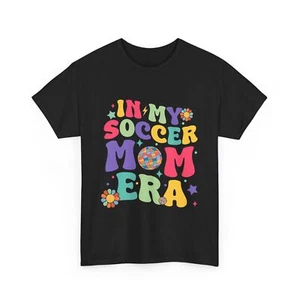 In My Soccer Mom Era Colorful T-Shirt Fun Sports Mom Shirt Cute Soccer Tee Gift - Picture 1 of 15