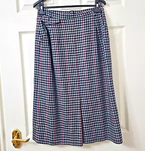 Burberrys Ladies Wool Pencil Skirt Size 12 UK 28W Houndstooth Tweed Pockets - Picture 1 of 11