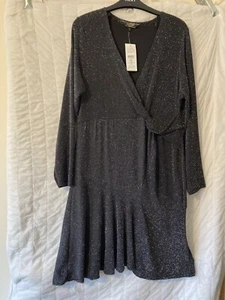 Lipsy Glitter Lurex Knitted MIDI Dress Size 16 BNWT - Picture 1 of 9