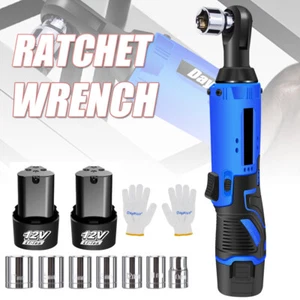 2x Battery Cordless Impact Wrench Ratchet Rattle Nut Gun 3/8" Drive LED Light - Picture 1 of 17