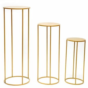 3 Stück Blumenregal Vase Ständer Requisite Metall Kunst Geometrische Säule Hochzeit Party Deko - Bild 1 von 11