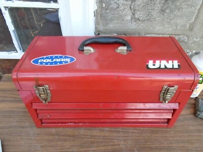 UNI 19" Machinist Mechanic's Metal Tool Box 2 Drawer 3 Compartments Chest  - Image 1 of 4