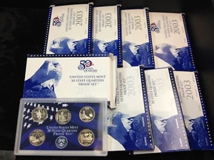 8 Set LOT of 2003-S ORIGINAL Proof Quarter Sets w/Boxes - Picture 1 of 1