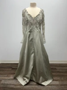 Jovani Grey Satin Ladies Beaded Evening Gown-Size 24 - Bild 1 von 4
