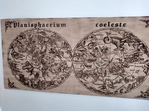 Mapa astronómico antiguo Planisphaerium coeleste grabado en madera - Imagen 1 de 5