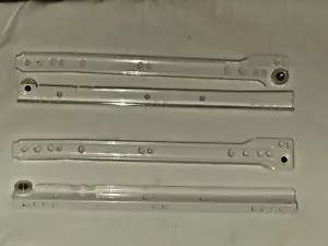 1 Paar Schubladenschienen 12 Zoll untere Montageschienen Schieberad Nylon weiß - Bild 1 von 2