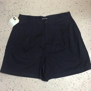 DOCKER Navy (khaki style) shorts SIZE 16 Pleated Front NEW NWT Cotton (B345) - Picture 1 of 6
