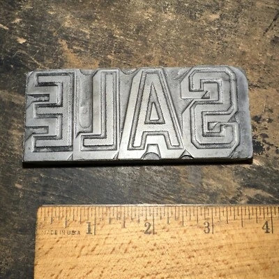 Printing Block “ SALE “ Lead Block, Nice Image! - Image 1 of 4