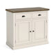 Hove Ivory Small Sidboard Cupboard Cream Unit 2 Drawers 2 Door Wooden Cabinet
