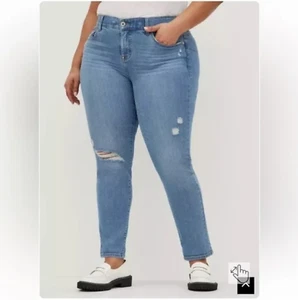 Pantalones de mezclilla Torrid 28 cortos 28S Bombshell rectos premium elásticos tiro alto talla grande - Imagen 1 de 8