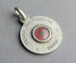 Roma, Antique Religious Pendant. Reliquary, "Terra Catacombe" Pope John XXIII. - Picture 1 of 5