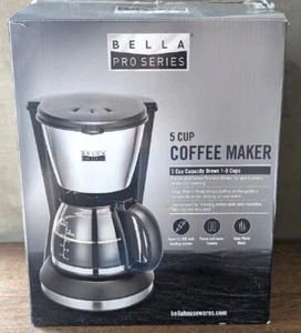 Bella Pro Series 5 Cup Coffee Maker Permanent Filter Basket Stainless/Black NOB - Picture 1 of 10